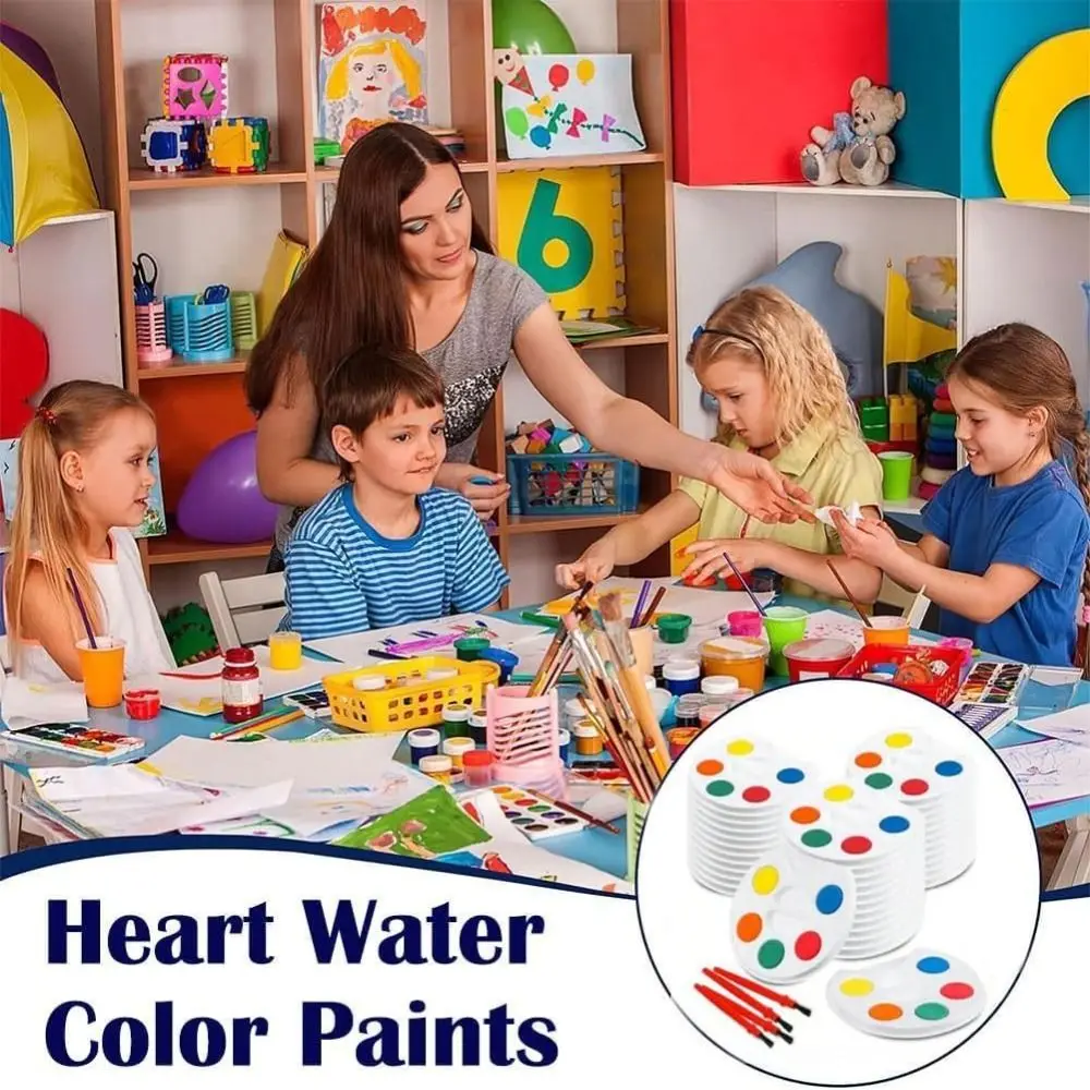 5 Color Paint Palette Mini Watercolor Paint Set Sheets Glue Points Portable Watercolor Paint Palette With Water Brush Pen