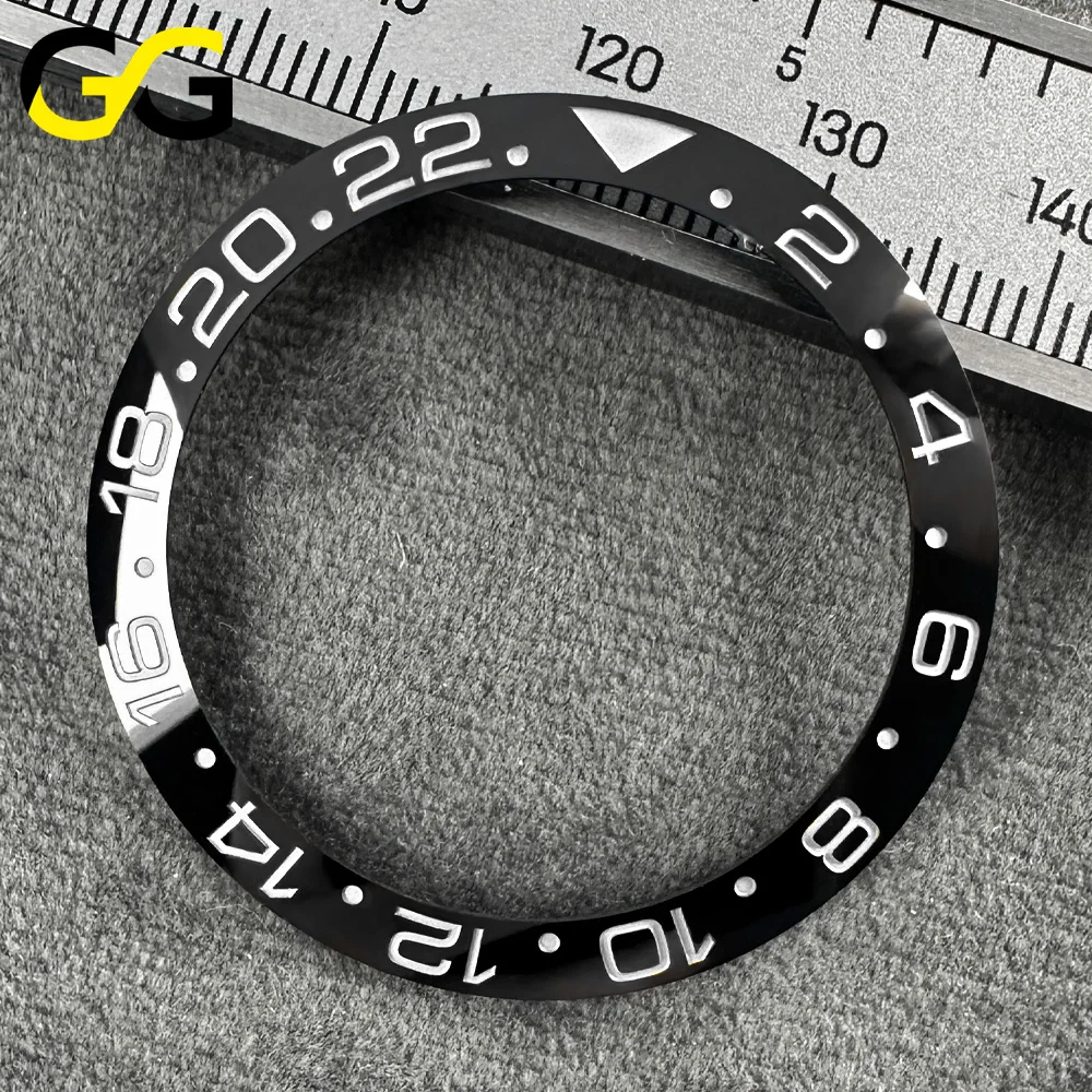 38mm * 30,7mm Keramik-Lünette GMT Hochwertige Uhrenlünette Uhrenteile Zubehör Geneigtes Einlege-Modul – Detail 6