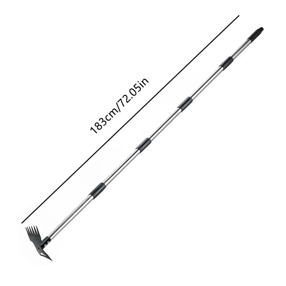 Weed Extractor Tool with Long Handle Adjustable Weed Rake And Heavy Duty Garden Hoe for Uprooting Fast Weed Removal Lawn Yard