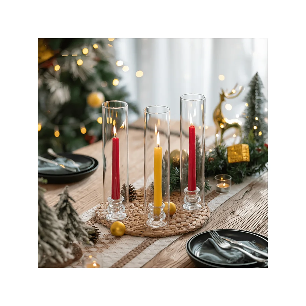 Set Of 2pcs 10pcs Transparent - Candle Holder Set ulasan dan harga