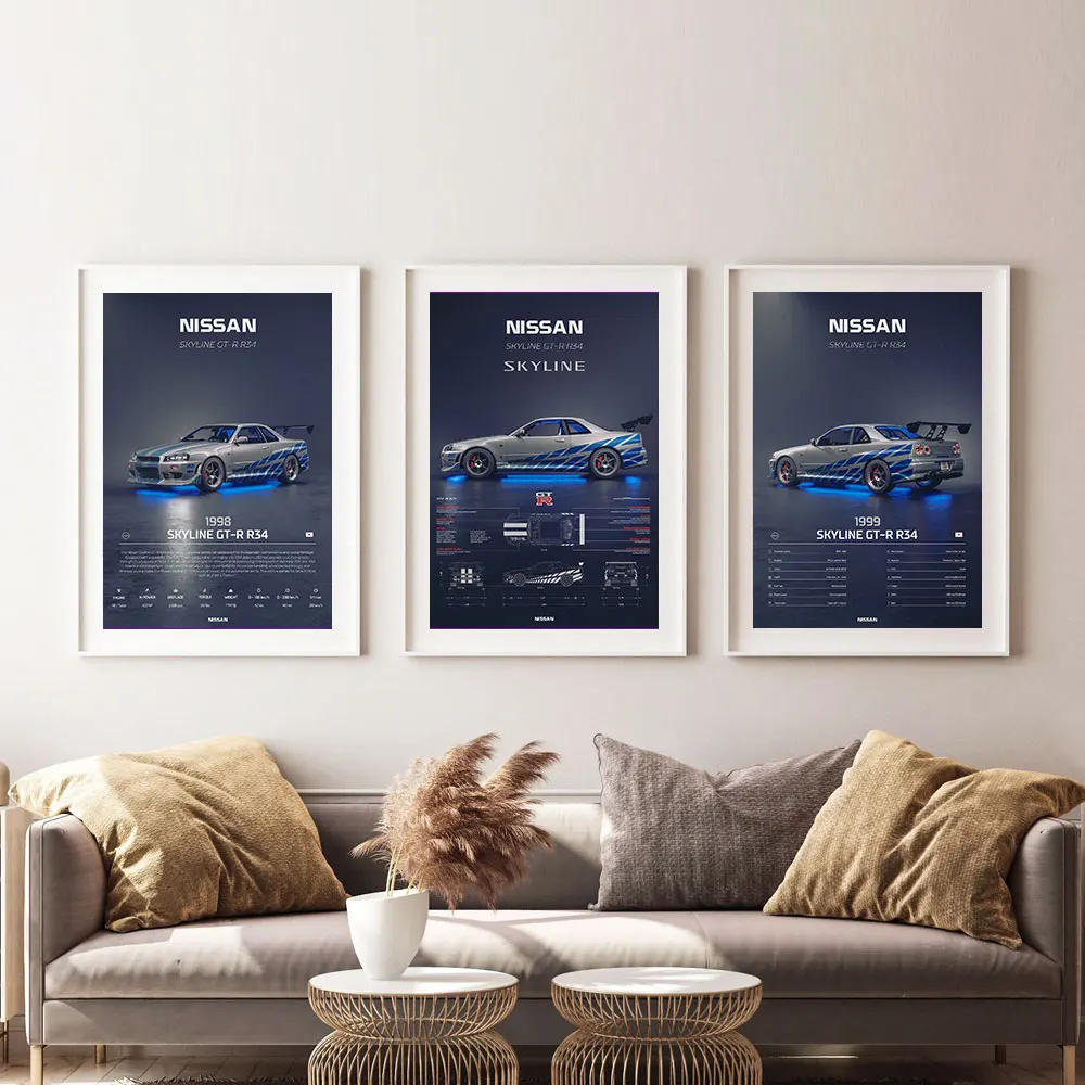 1PC Luxury Sports Car SRT GTR Posters Canvas Painting Print Room Home Bar Cafe Decor Room Wall Garage Decor