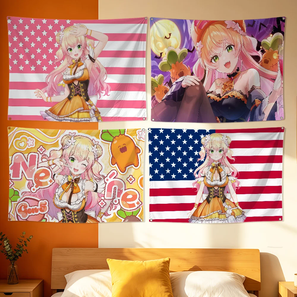 Kawaii Momosuzu Nene Flag Polyester Printing Banner For Bedroom Living Bar Garden Camping Garage Wall Art Out Door Decoration