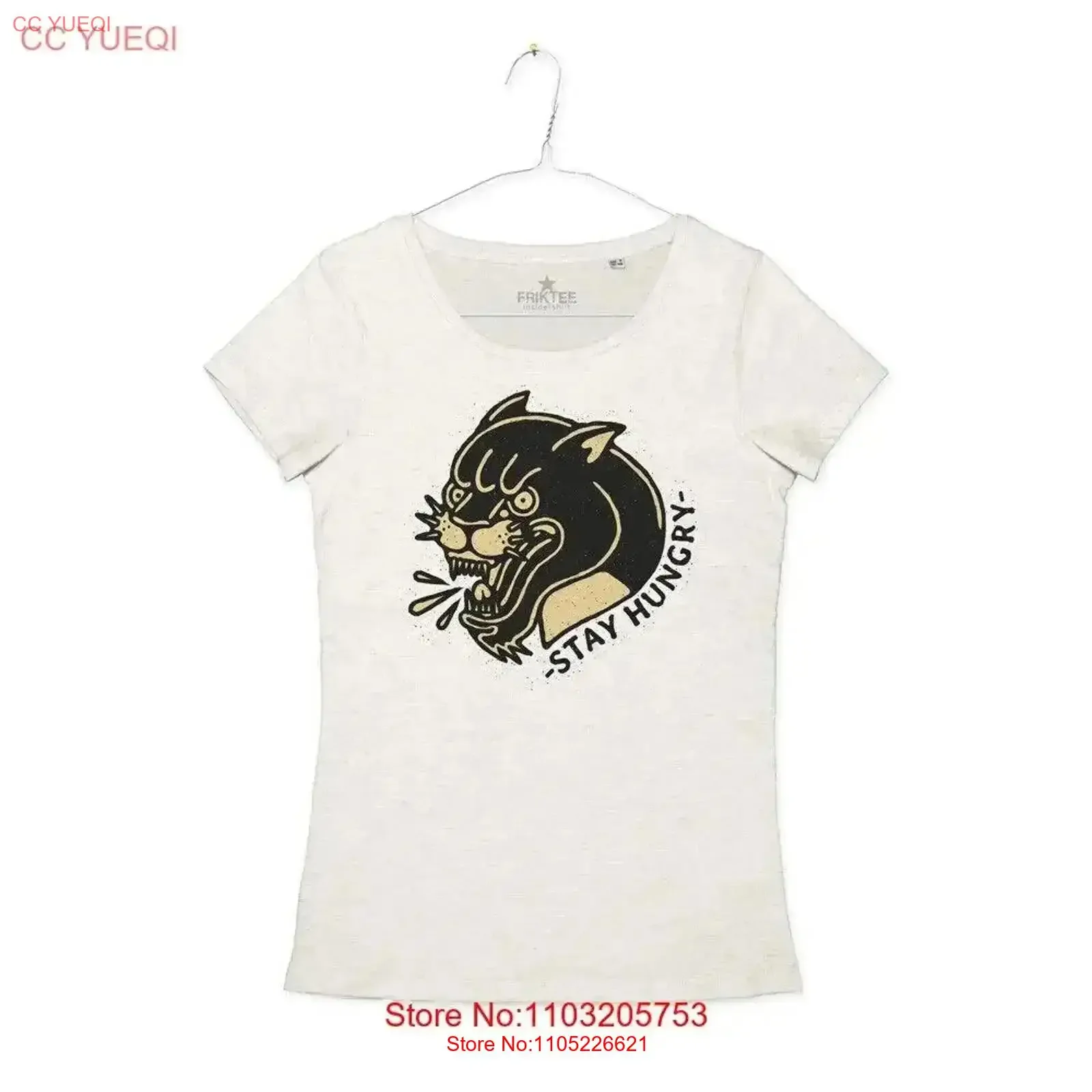 Panther Tattoo T Shirt Stay Hungry Old School Girl vintage Washed Stretched fashion homme Stylish Casual graphic Versatile
