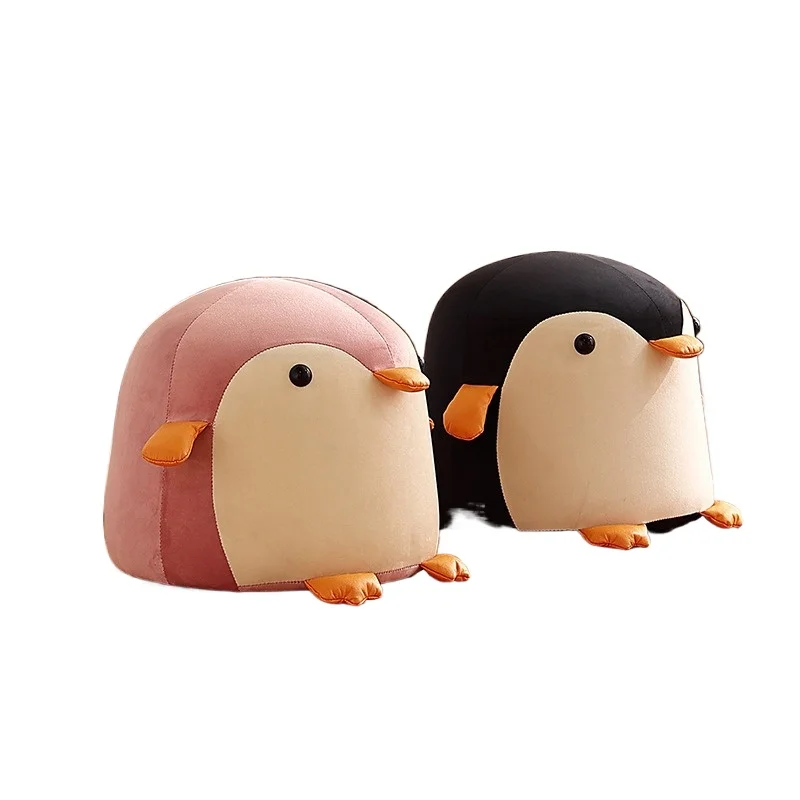 Penguin Shape Kids Stool for Home Living Room Sofa Footrest Low Height Animal Themed Step Stool for Changing Shoes Minimalist