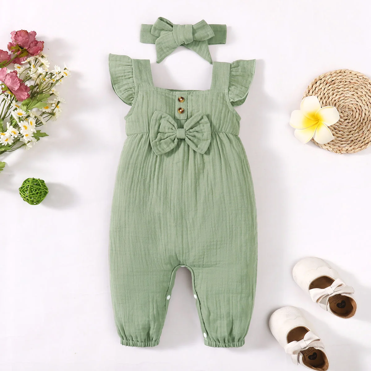 Summer   Newborn   Baby   Rompe   Sleeveless     Cotton   Rompers    Kids   Onepiece   Baby   Clothing