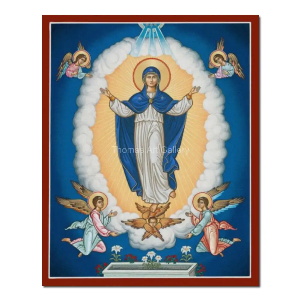Die Annahmen der Jungfrau Maria, Symbol der Großen Fest, Leinwanddruck, Theotokos Byzantinische Kunst, große Wanddekoration für Zuhause, Altar
