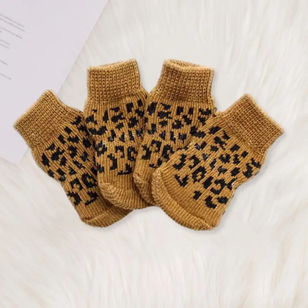 Winter Dog Socks Cozy Anti-slip Pet Socks Shoes Durable Paw Protector Soft Knit Puppy Socks for Small Dogs Winter Pet for Dogs