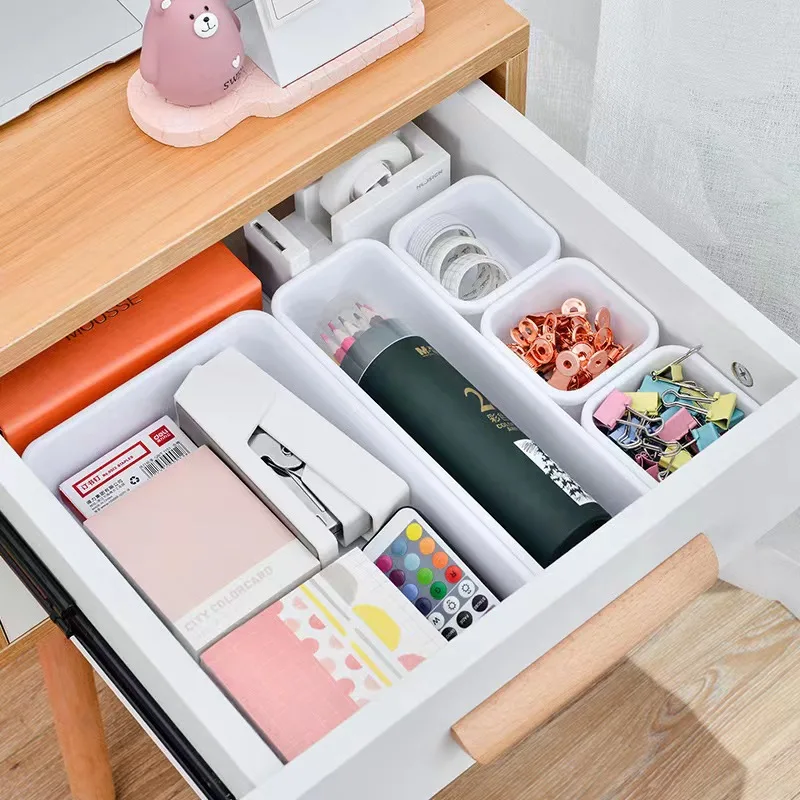 8pcs/set Adjustable Drawer Organizer Box Trays Make Up Cosmetics Sundries Divider Holder Office Storage Box for Makeup Jewelries