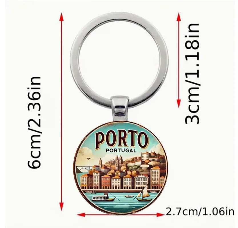 بورتو خمر المفاتيح سبائك الزنك مشهد نهر برتغالي، للرجال، النساء، عيد الميلاد، عيد الميلاد، عيد الأب، عيد الأم #2