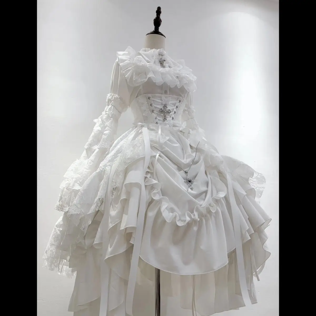 Coalfell [viaje prohibido] manga trompeta estilo gótico cubierta de cintura falda tirando Lolita Retro precioso Coswear