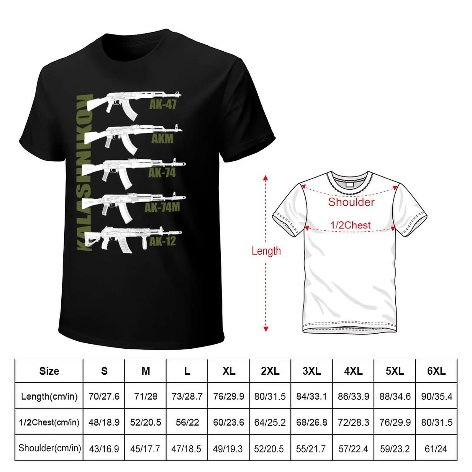 Generation of the Kalashnikov Assault Rifle (white version) T-Shirt Summer Fashion Casual Tee Shirt