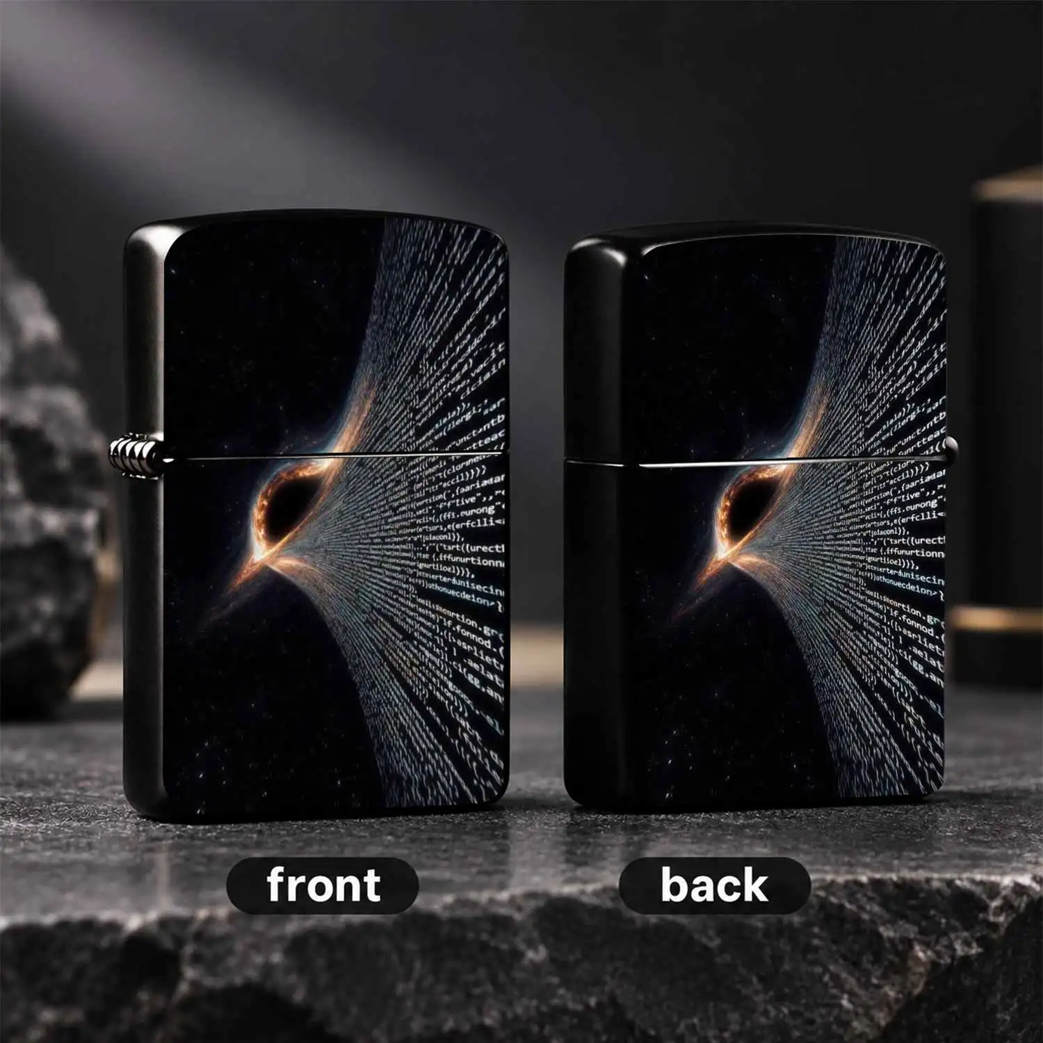 Universe Black Hole Data Stream Creative Lighter, Deep Space Sci-Fi Digital Stylish Portable Item, Suitable For Daily Outings, Gatherings And All Scenarios, Practical Trendy Portable Gift With Sense Of Ritual And Atmosphere A Humorous And I