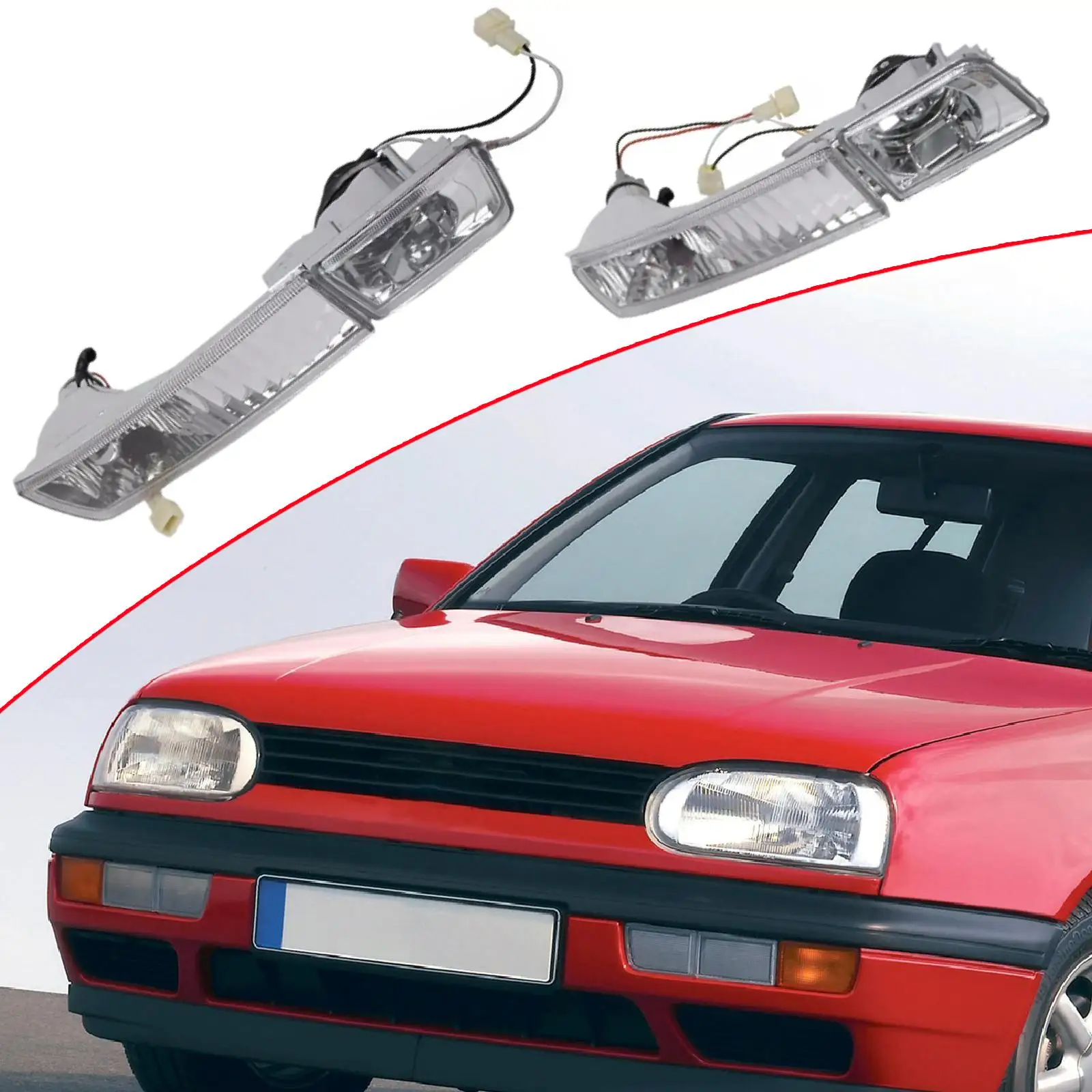 

2 шт. Противотуманные фары переднего бампера, прочные 1HM 941777 для VW Jetta MK3 / Vento