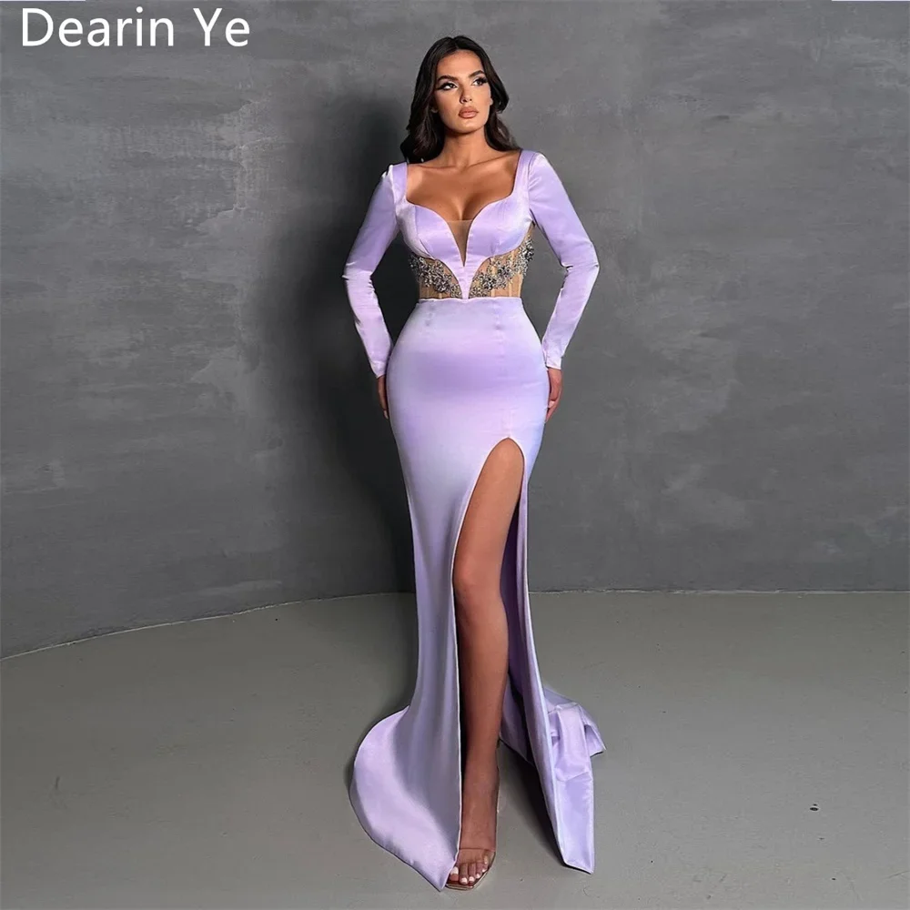 

Customized Formal Dress Evening Dearin Asymmetrical Sheath Floor Length Skirts Beading Applique Hugging Bespoke Occasion Dresses