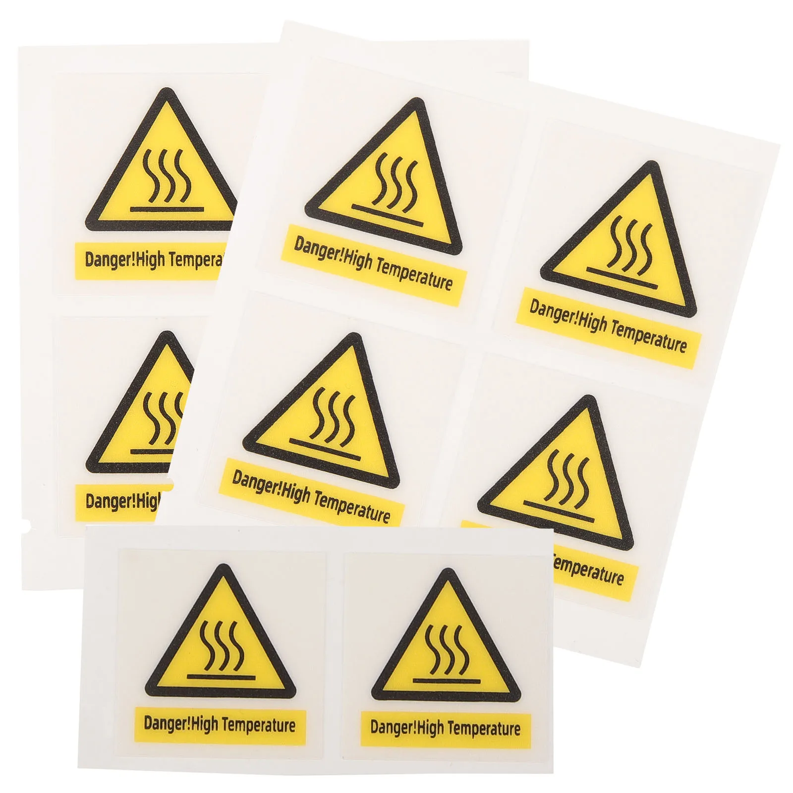 10pcs High Temperature Warning Labels 30x30mm Safety Stickers Equipment Decals Scald Signs Caution Hot Surface Matte PC Material