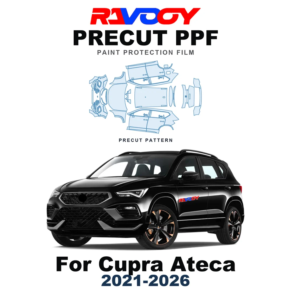 Precut PPF For Cupra Ateca Base 2021-2026 8.5mil TPU Paint Protection Film Hood Bonnet Bumper Headlight Self-Healing Clear Kit