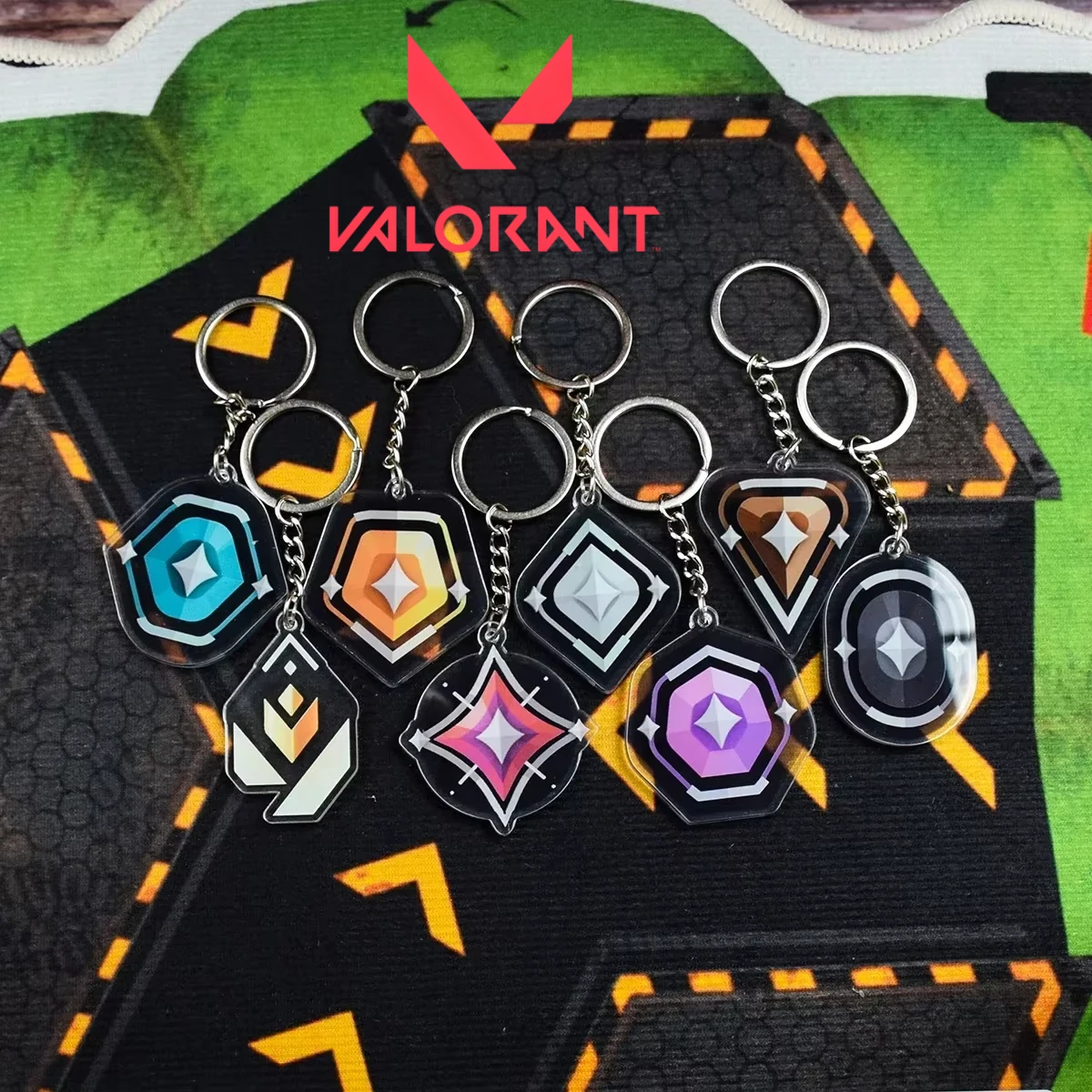 Valorant Game Figure Season Logo Viper Phoenix Cypher Keychain Acrylic Model Peripheral Backpack Accessories Birthday Gift Toys