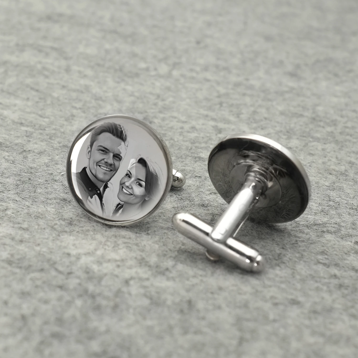 Personalized Photo Cufflinks Shirt Cufflinks Custom Portrait Cuff Links Picture Memorial Gift for dad Husband Wedding Favors