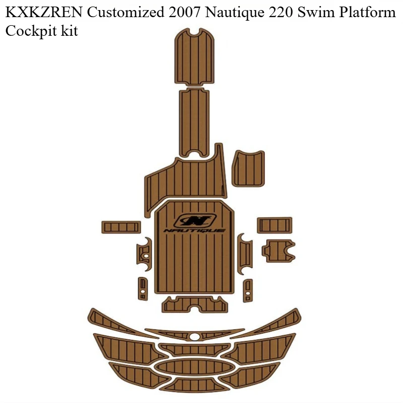 KXKZREN Custom 2007 Nautique 220 Swim Platform Cockpit Kit EVA Foam Yacht Boat Decking Sheet Mat Non-slip Faux Teak Flooring Pad