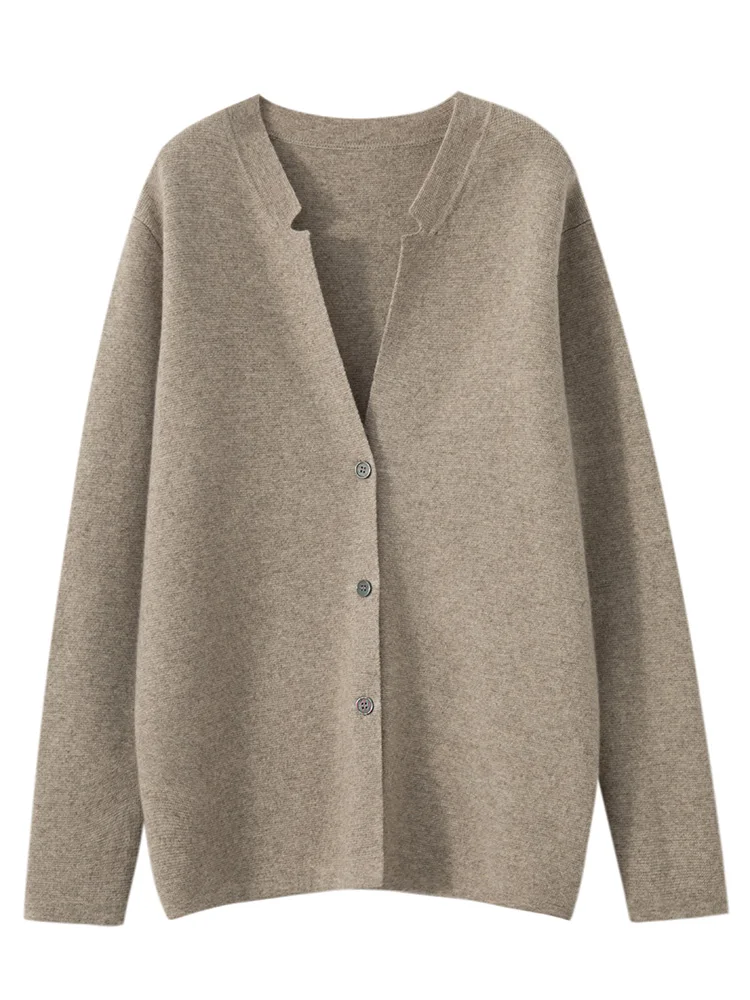 Men's Button Suit Spring Autumn Casual Business Stand up Collar Coat Knitted Cardigan High end Long Sleeves Sweater 100% Wool