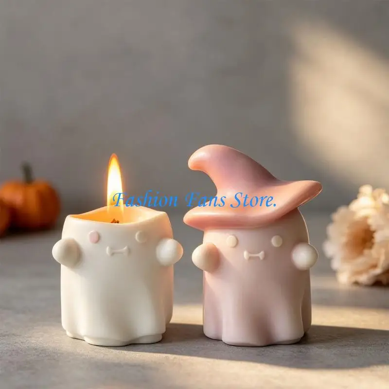 Flexible Halloween Character Resin Mold with Smooth Interiors, Separate Body and Witch Hat-Shaped Top for Clearly Defined Craft