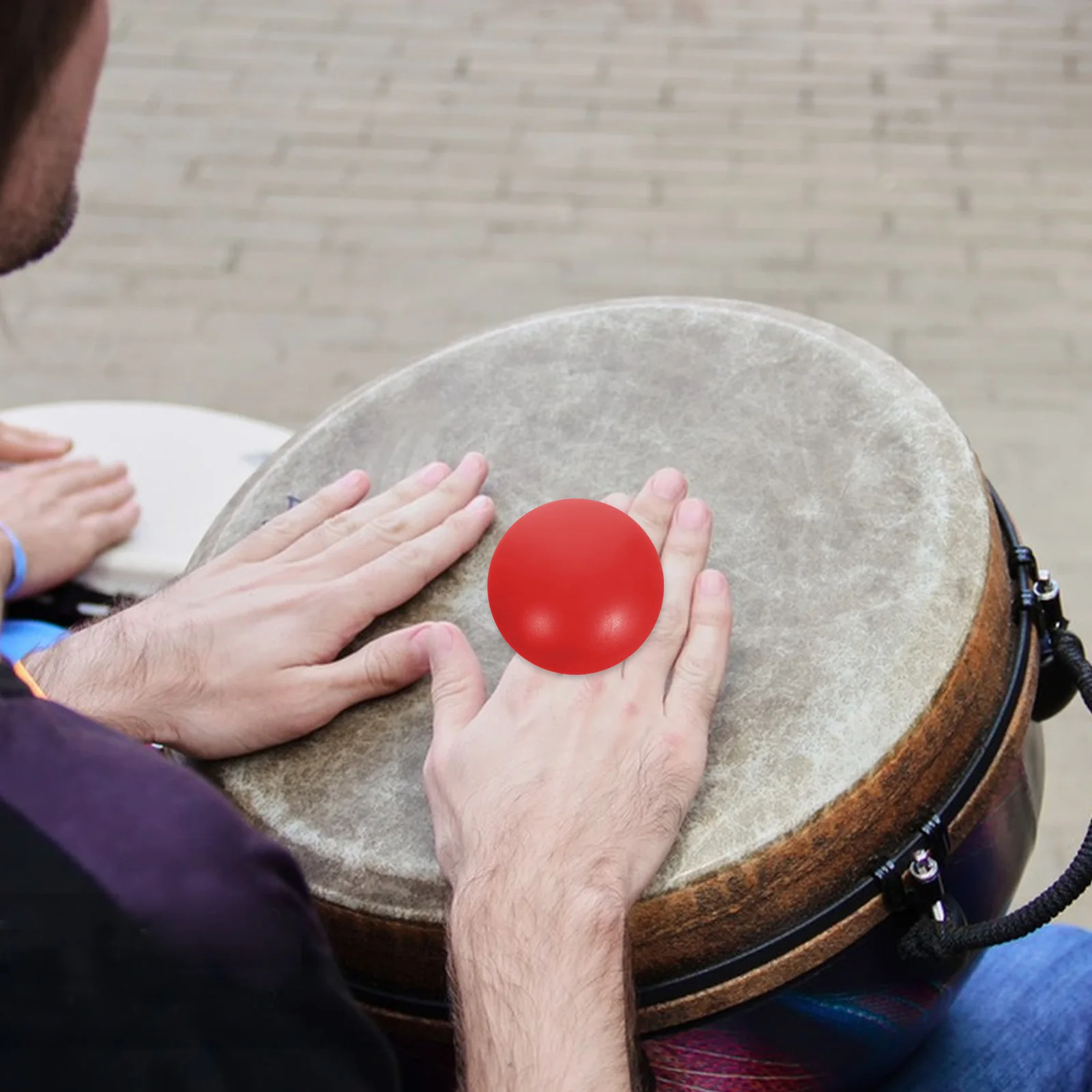 

Finger Sand Hammer Hand Bell Red Plastic Musical Instrument Kids Sensory Toy Ukulele Accompaniment African Drum Accessories