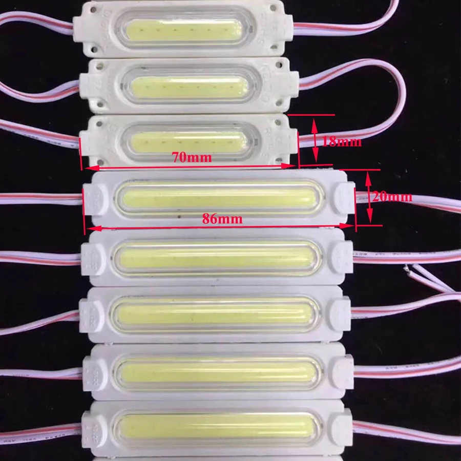 20 Stuks Big Size 3.5W Led Module L86xW20MM COB Dc 12V 24V Waterdichte Advertentie Ontwerp modules Witte Kleur Super Heldere