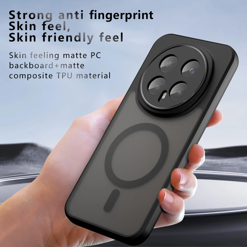 Etui na Honor Magic 8 Pro z magnetycznym ładowaniem bezprzewodowym, miękka ramka z TPU, twardy plastik, półprzezroczyste, matowe, odporne na wstrząsy, tylna obudowa telefonu. — zdjęcie produktu 6