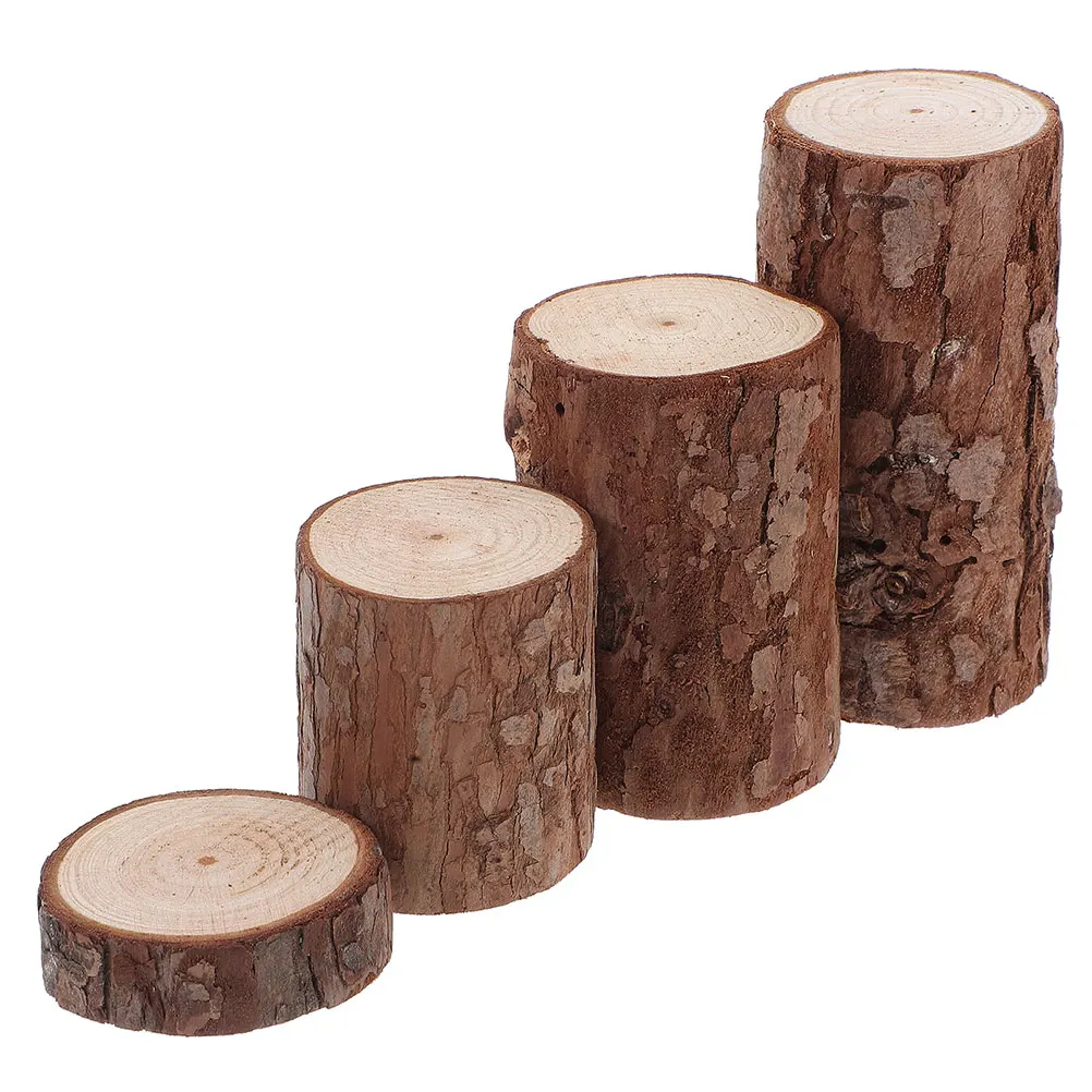 

Natural Wood Chip Ornaments Sticks Mini Light Brown Tree Stump Miniatures