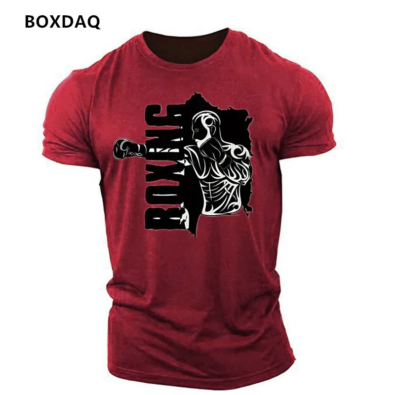 Street Hip Hop Boxing Pattern Men's Sports T-Shirts Summer Short Sleeve 3D Printed Gym Fitness Sporty Casual Tops 6XL Plus Size