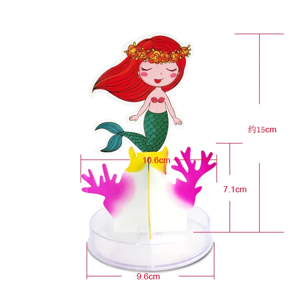 2022 15x11cm Red Magic Growing Paper The Mermaid Legend Tree Kit Artificial Mermaids Trees Educational Science Toys Novelty Kids