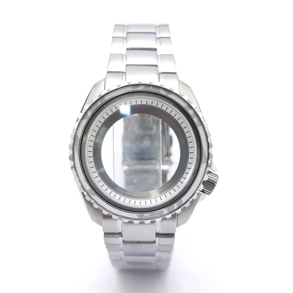 Per Submariner Custodia 42mm 50M Diving Quadrante in vetro zaffiro Solido Oyster/Jubilee Bracciale per movimento NH35 NH36