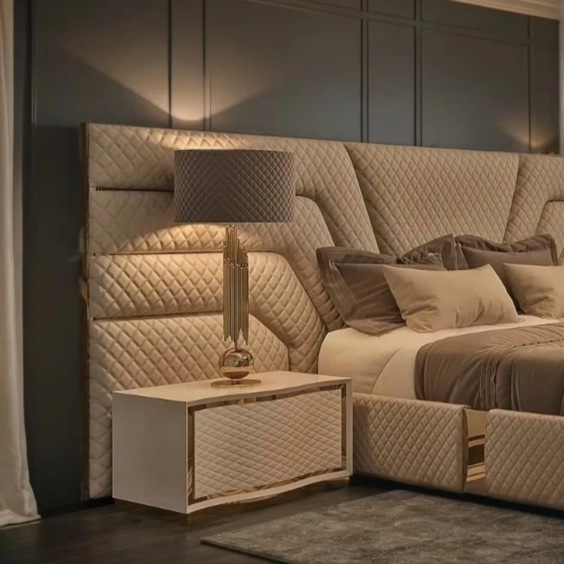 Set di mobili per camera da letto Comodino nordico in legno per la casa di lusso Comodino