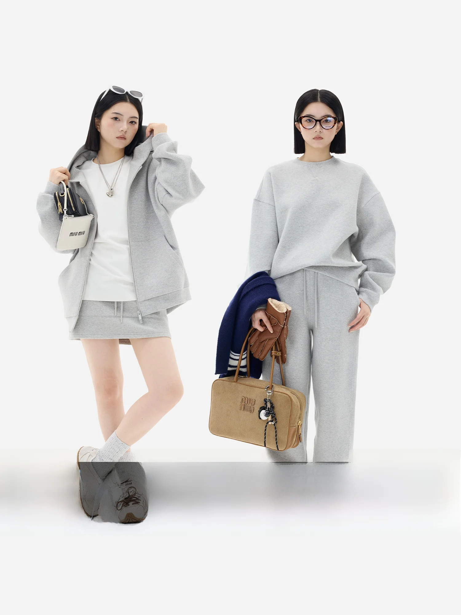 

HonoreGuYue Vintage Sweatshirt Fleece Jacket Trousers Set Long Sleeve Hoodie Style Casual Fashion for Teen Girls Four Piece Set