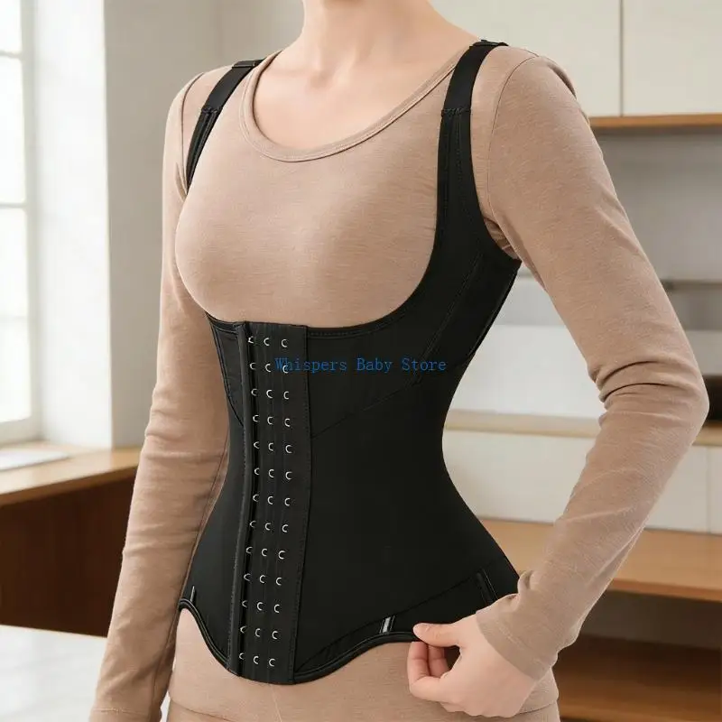 U90E Women's Compression Workout Shirt Breathable Adjustable Waist Cincher Belt For Yoga Running And Fitness