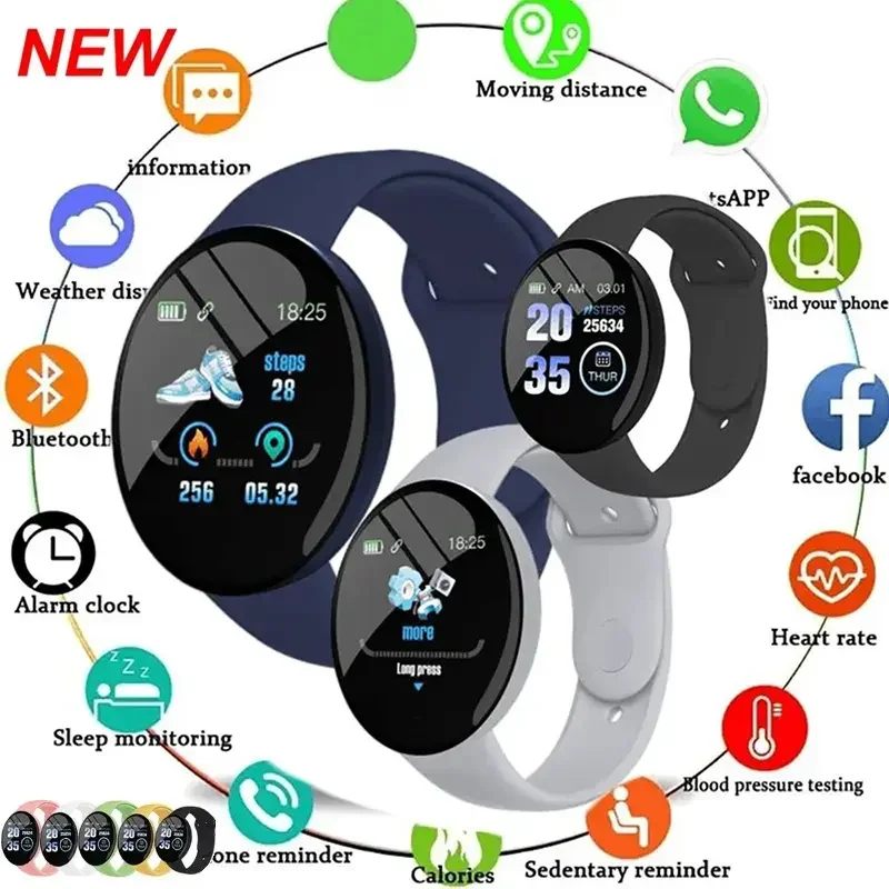 All-in-One Health Watch: Heart Rate & BP Monitor, Fitness Tracker for Men/Women/Kids, Android iOS Smart Band