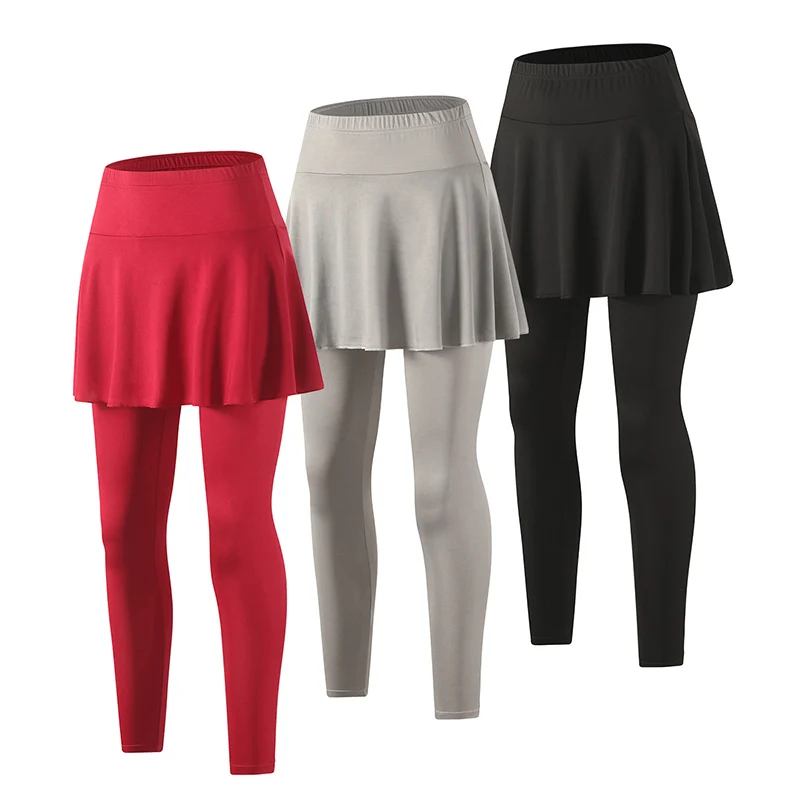 Damen Sommerkleid in Unifarbe mit Hose, Lässiger Sportrock, Plissierter Rock, Laufleggings, Freizeithose – Detail 5