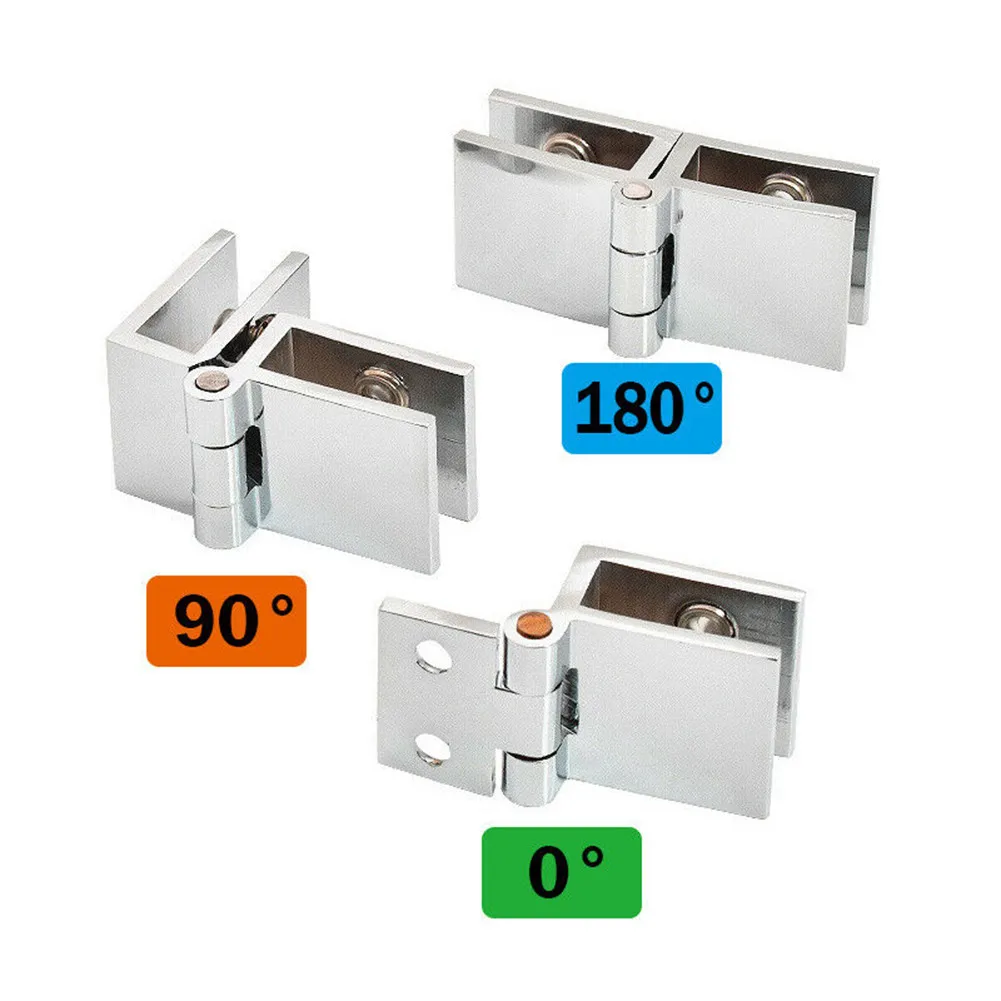 Practical Bathroom Glass Door Hinges 2pc Set Zinc Alloy Material DIY Replacement Option Suitable for Office Rooms