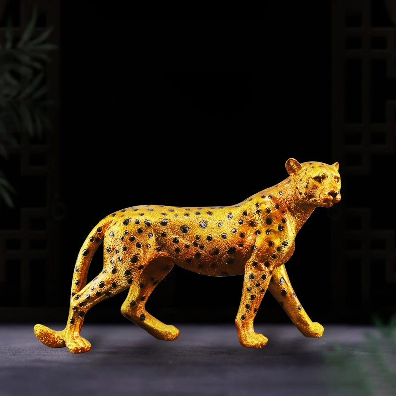 Imagem -03 - Estatueta Leopardo Criativa Estátua de Mascote Escultura para Casa e Escritório Decoração do Quarto Artesanato Ornamento