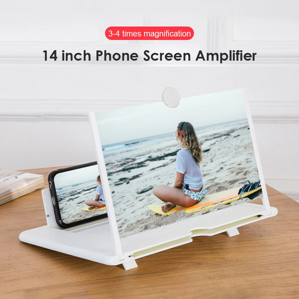 14 Inch 3D Screen Amplifier Mobile Phone Screen Video Magnifier for Smartphone Enlarged Screen Phone Stand Bracket Mobile