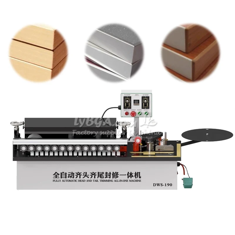 LY Desktop Type Panel Sealer, Fully Automatic, Square Rail Slide Way, Contour Trimming, Curved Straight Dual Use, Wood Furniture