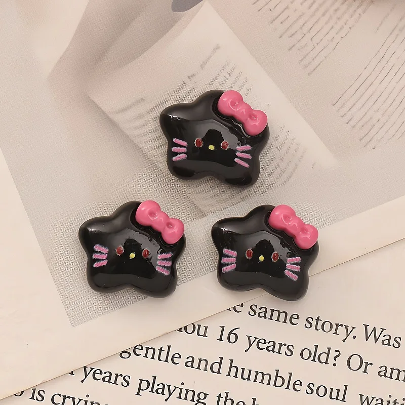 50 قطعة من سحر أظافر Hello Kitty Star - نجوم راتينج لامعة ثلاثية الأبعاد لتقليم الأظافر السحرية Kawaii