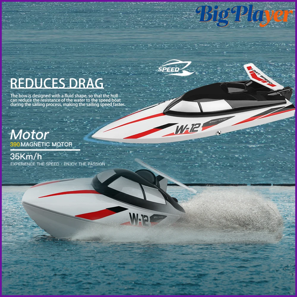 WLtoys WL912-A High Speed RC Racing Boat 35KM/H Max Speed 2.4GHz Remote Control Speedboat with Capsize Protection Toy Gift