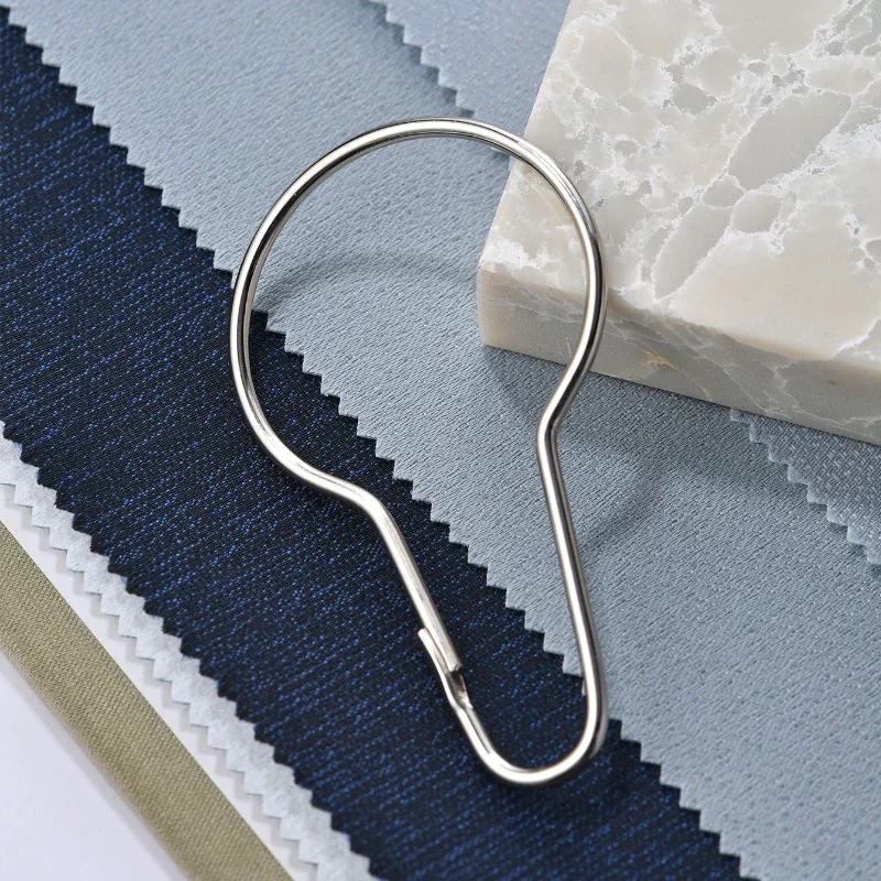 10pcs Iron Curtain Open Gourd Rings Carabiner Keychain Clip Window Curtains Hook Accessories Bath Shower Curtains Rods Clamp