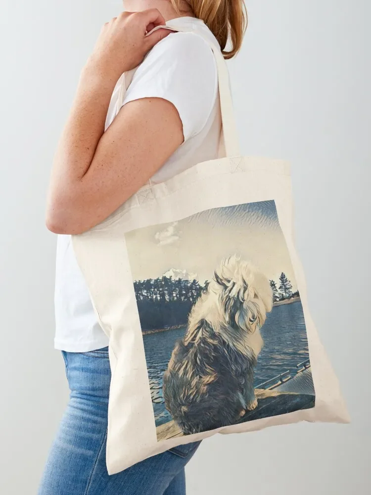 

Sitting on the Dock Tote Bag Eco bag woman shopping bag Canvas shoulder canvas tote bags