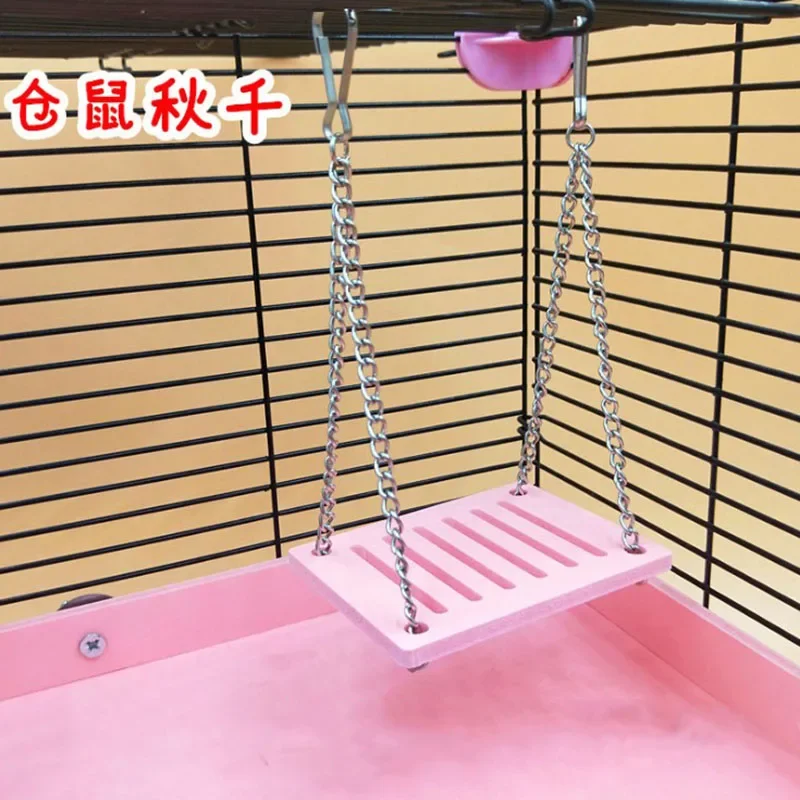 New Hamster Swing Toy Hamster Toys Hanging Gadget Wooden Cage Accessories Supplies Amuse Mouse Natural Wood Toy for Small Pets