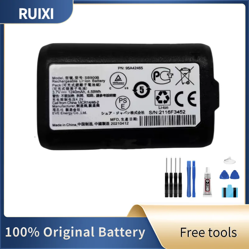 RUIXI Original SB900B 1240mAh Battery For SHURE QD UD AD P9RA P10R microphone Batteries