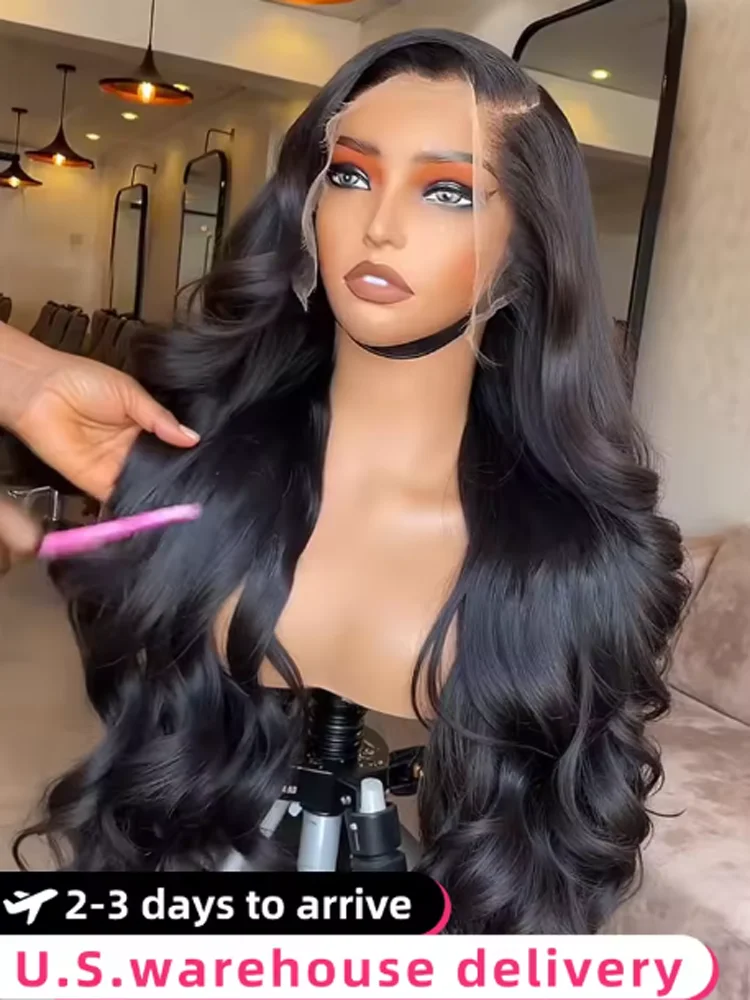 

Wet And Wavy Lace Frontal Wig Human Hair 13x6 Raw Hd Transparent Body Wave Human Hair Wigs 40 Inch 13x4 Lace Front Wig For Women