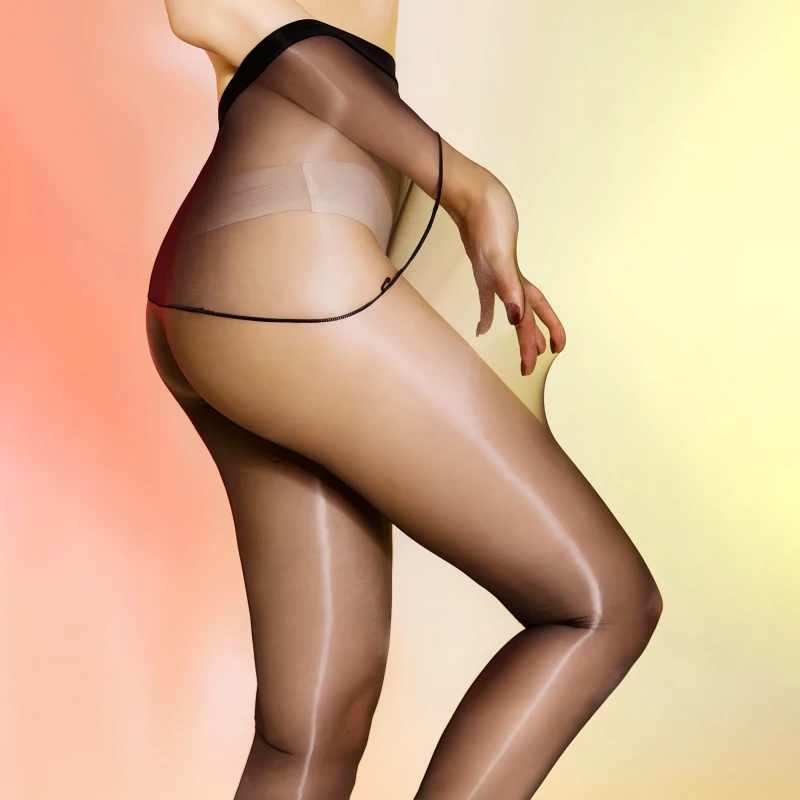 

Women Sexy Fully Transparent High Waist Seamless Crotch Glossy Silky Pantyhose Plus Size Ultrathin See-Through Aurora Stockings