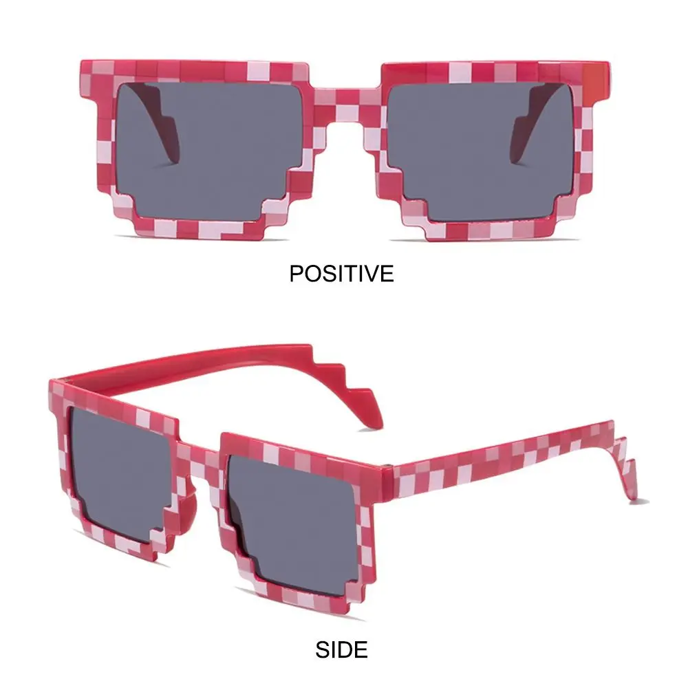 Retro Party Disco Mosaic Sunglasses Novel Funny Pixelated Mosaic Glasses Halloween Cosplay Decorative Shades for Adults Teens